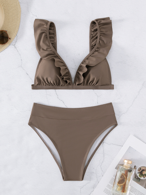 Дамски двучастков бански с подплънки за чаши, найлон/еластан 80/20, 200 g плат, подплата полиестер (95% полиестер, 5% еластан)