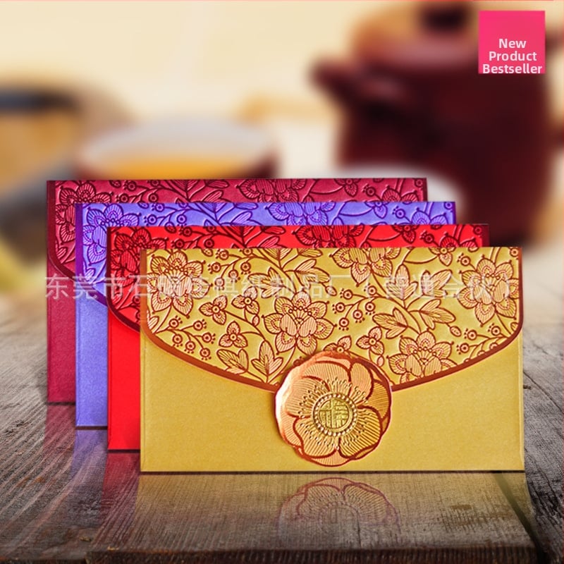 Pinigų vokų stiliaus vokas, prekės ženklas Happy, specialus popierius, logotipo spausdinimas, skirta Pavasario šventei