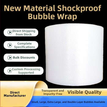 Двуслоен прозрачен балонен филм за опаковки; PE материал, удебелен двустранен филм; балонна обвивка включена; без печат на лого