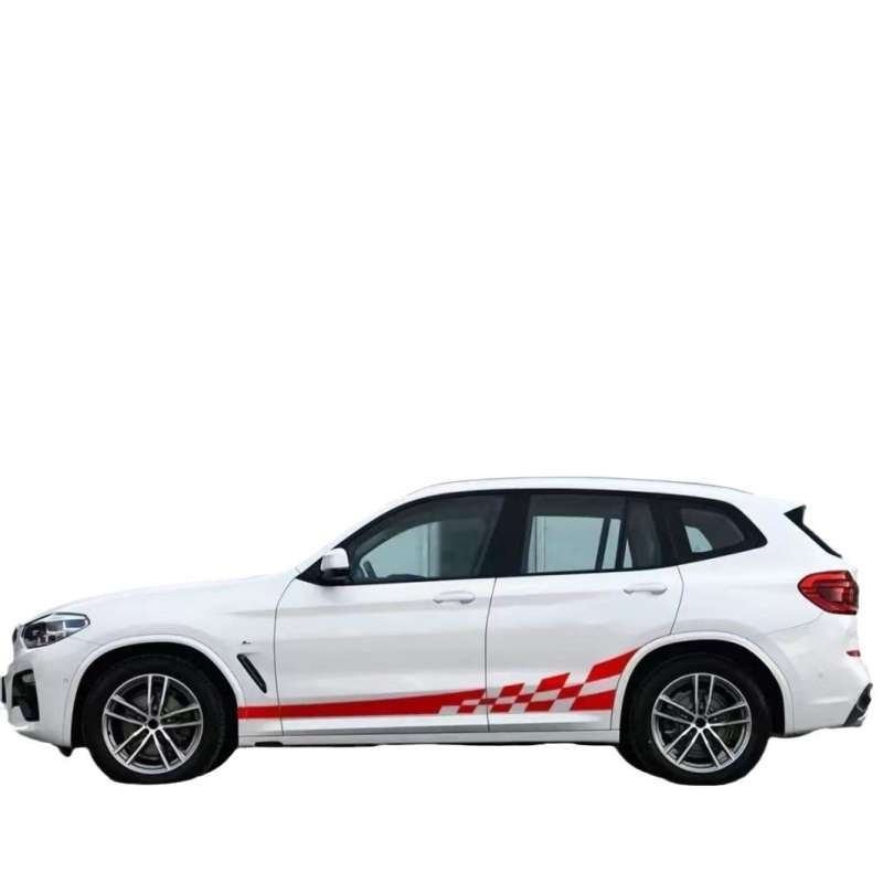 Automobiļa virsbūves uzlīme ar kvadrātveida rakstu, līmēšana, pielāgojama