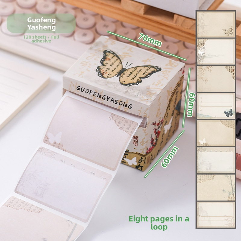 Panda tematikos lipnios užrašų lapeliai su ištraukiamu dizainu, plyšta, 120 vidinių puslapių, prekinis ženklas Yisen