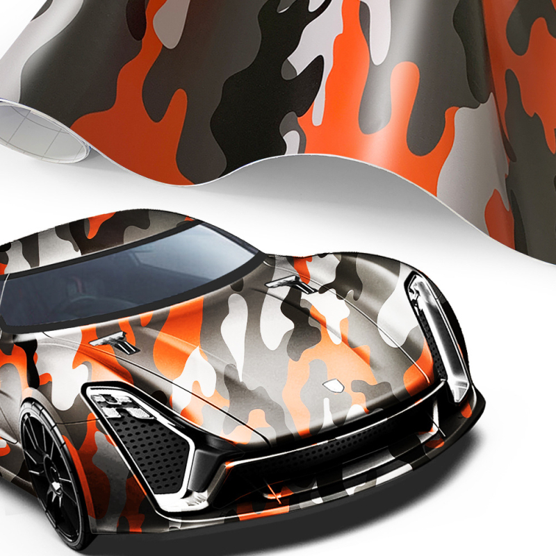 Φιλμ περιτύλιξης αυτοκινήτου με καμουφλάζ HD εκτύπωση, PVC φιλμ μόνωσης, πάχος 0,01 mm, χαμηλή ιξωδοσία, κόλλα χωρίς αποτυπώματα, σειρά φιλμ αλλαγής χρώματος