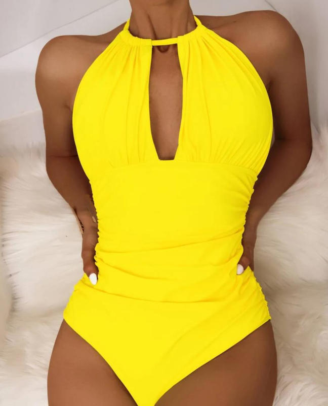 Costum de baie întreg, sexy, cu bureți la bust, nylon 80% material, căptușeală poliester 90%