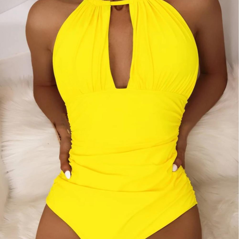 Costum de baie întreg, sexy, cu bureți la bust, nylon 80% material, căptușeală poliester 90%