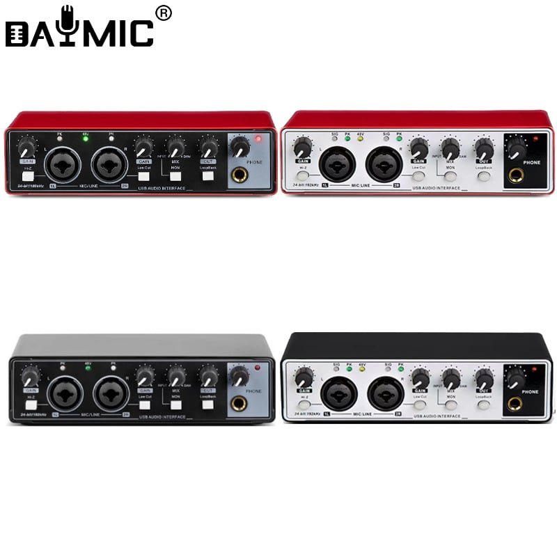 Външна професионална USB звукова карта – без драйвери, за жив запис и караоке, настройване на звука (Модел MD22; Захранване: 0; Лансирана: 2022)