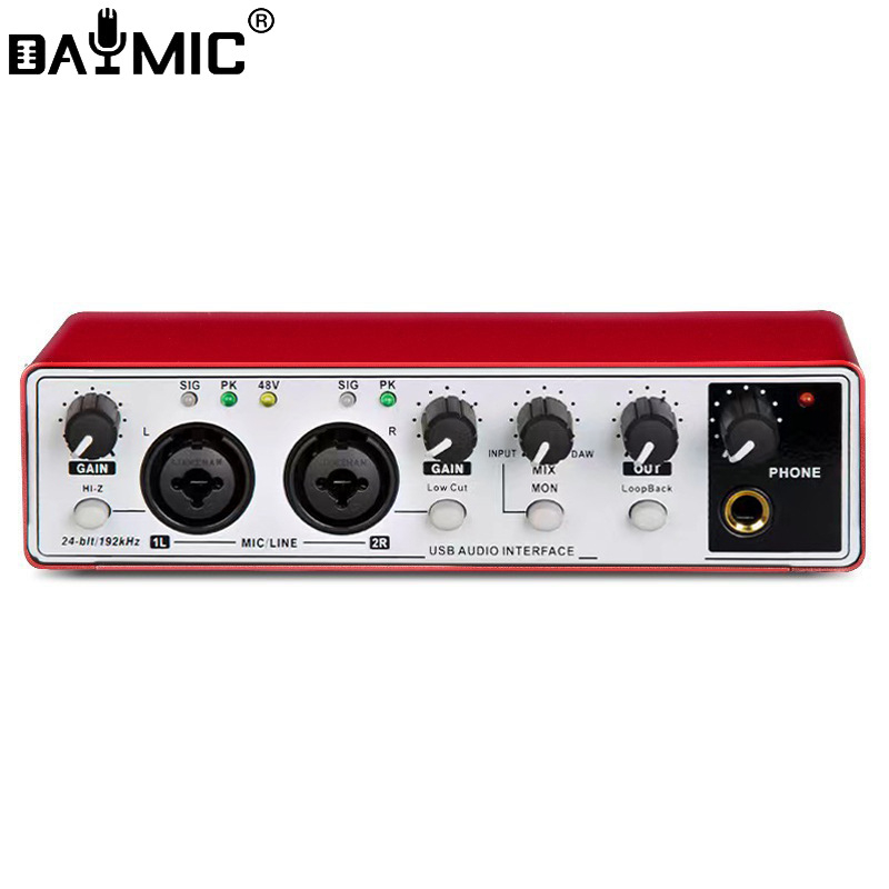 Външна професионална USB звукова карта – без драйвери, за жив запис и караоке, настройване на звука (Модел MD22; Захранване: 0; Лансирана: 2022)