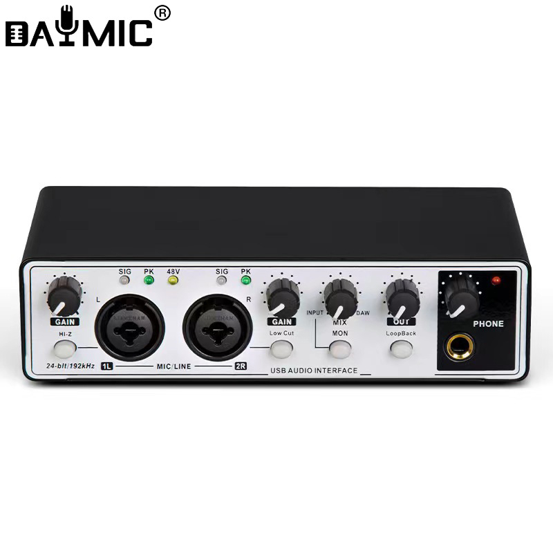 Външна професионална USB звукова карта – без драйвери, за жив запис и караоке, настройване на звука (Модел MD22; Захранване: 0; Лансирана: 2022)