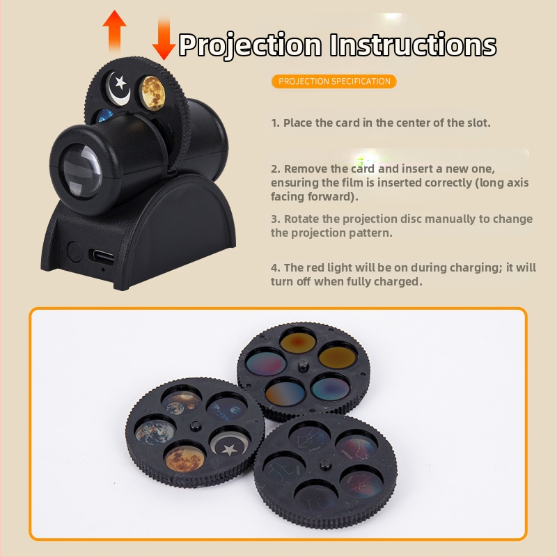 Звездопроекционна лампа с USB захранване – настолна нощна светлина, без интелигентно управление