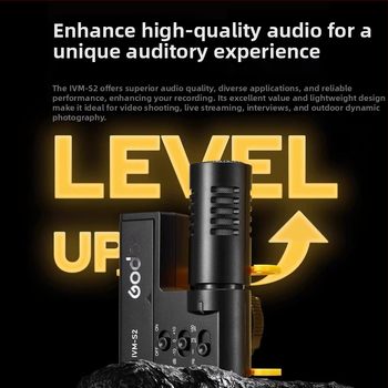 Shotgun μικρόφωνο για ζωντανή μετάδοση, μοντέλο IVM-S2, λήψη σε σχήμα καρδιάς, μπαταρία 1000-1200 mAh, SNR ≥70 dB