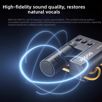 Shotgun μικρόφωνο για ζωντανή μετάδοση, μοντέλο IVM-S2, λήψη σε σχήμα καρδιάς, μπαταρία 1000-1200 mAh, SNR ≥70 dB