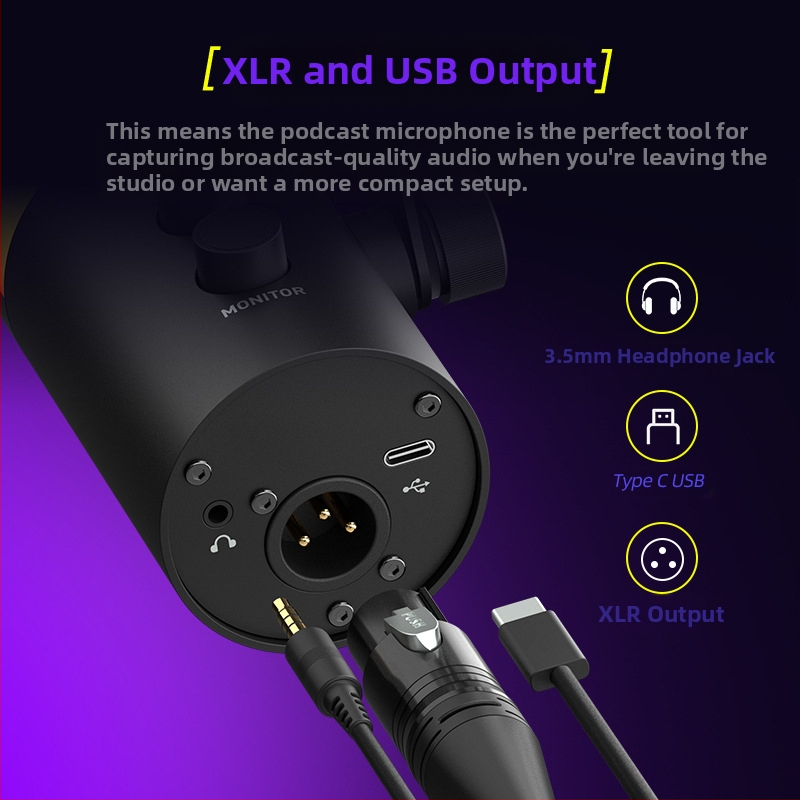 NV7 RGB гейминг USB/XLR динамичен микрофон за живи излъчвания, запис и караоке — кардиоиден, безжично съвместим, SNR ≥ 100 dB