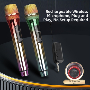 Ασύρματο μικρόφωνο καραόκε για σκηνή, μοντέλο W78, εύρος 100 Hz-20 kHz, SNR >=75 dB, αυτονομία 6-8 ωρών, 2000-4000 mAh μπαταρία