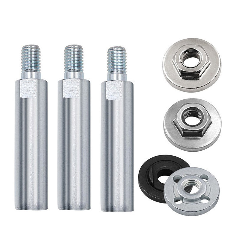 100-тип удължителен комплект за ъглошлайф: връзващ прът, удължителен вал, адаптер за винтов вал и притискаща плоча — лагерна стомана