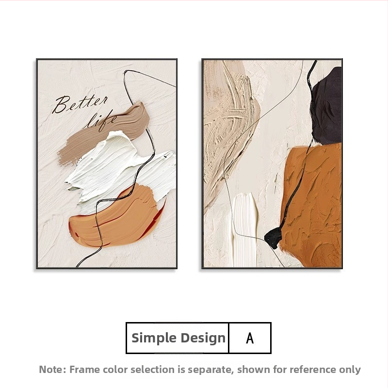 Фреймувана стенна картина – прост модерен стил, inkjet печат върху текстилен филм с модел, рамка от алуминиева сплав, за интериори в ресторанти