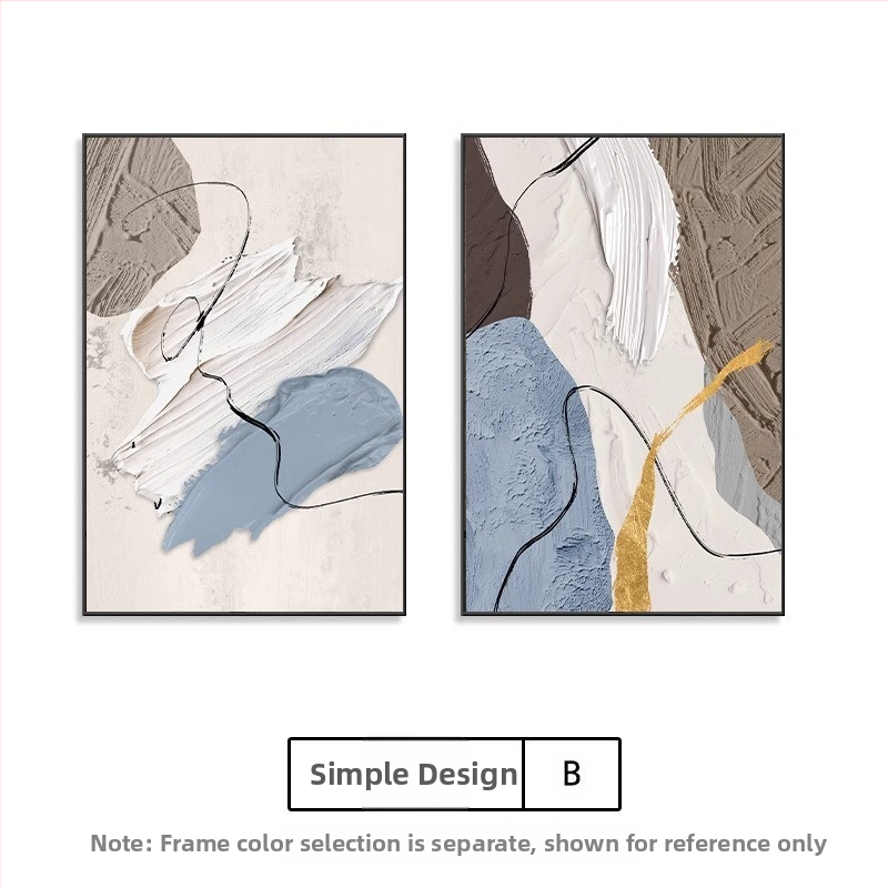 Фреймувана стенна картина – прост модерен стил, inkjet печат върху текстилен филм с модел, рамка от алуминиева сплав, за интериори в ресторанти