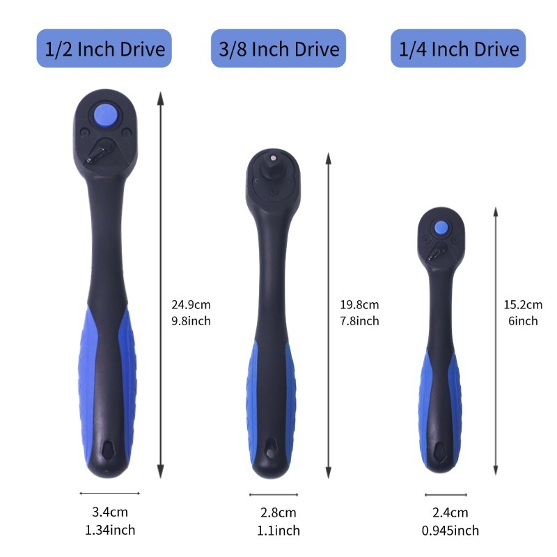 Raktų veržliarakčių rinkinys, 72 dantų, 3 dalys, dviejų krypčių, anglies plienas