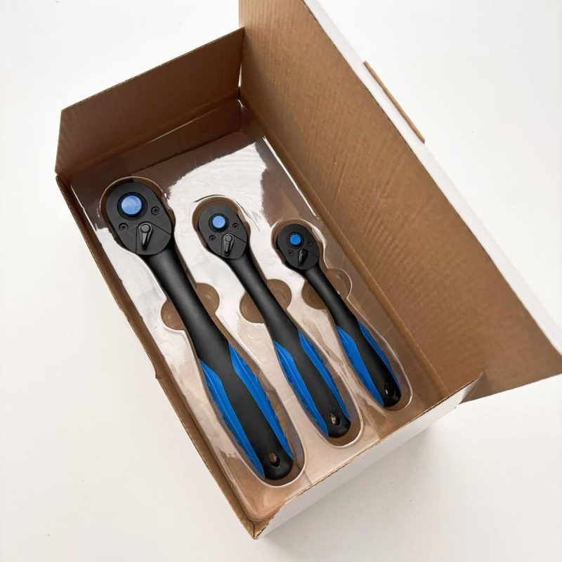 Raktų veržliarakčių rinkinys, 72 dantų, 3 dalys, dviejų krypčių, anglies plienas