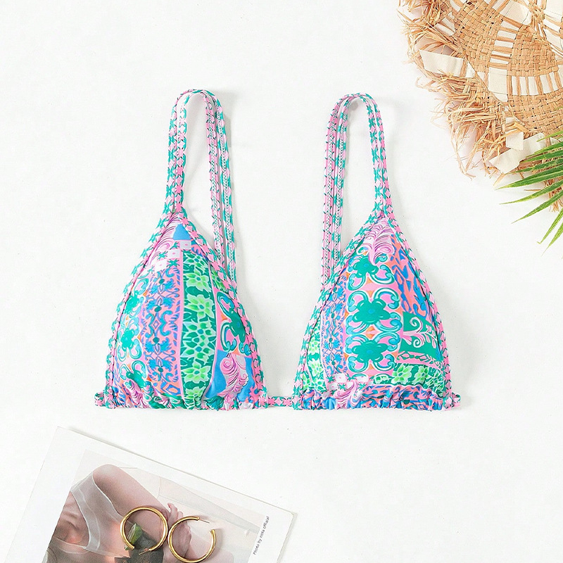 Γυναικείο τοπ μπικίνι Mingfan – επένδυση στήθους, χωρίς μεταλλική υποστήριξη, γρήγορο στέγνωμα πολυεστέρα, 82% πολυεστέρας