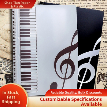 Класьор за музикални ноти, пластмасов, 40 страници, прозрачни многослойни джобове за листове, модел ct-zlcyy-15, с печатен логотип