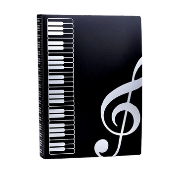 Класьор за музикални ноти, пластмасов, 40 страници, прозрачни многослойни джобове за листове, модел ct-zlcyy-15, с печатен логотип