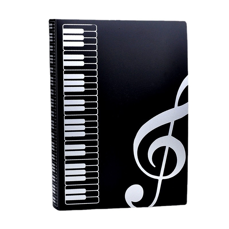 Класьор за музикални ноти, пластмасов, 40 страници, прозрачни многослойни джобове за листове, модел ct-zlcyy-15, с печатен логотип