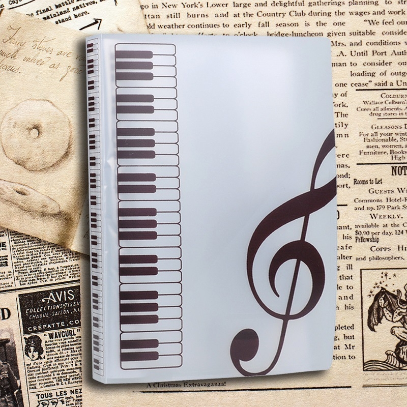 Класьор за музикални ноти, пластмасов, 40 страници, прозрачни многослойни джобове за листове, модел ct-zlcyy-15, с печатен логотип