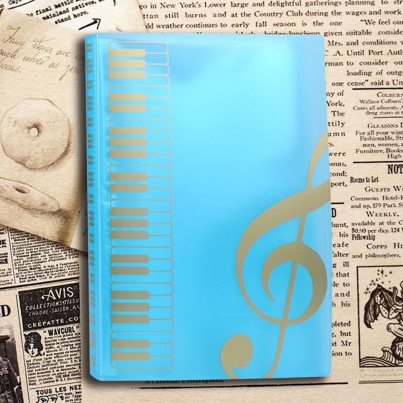 Класьор за музикални ноти, пластмасов, 40 страници, прозрачни многослойни джобове за листове, модел ct-zlcyy-15, с печатен логотип