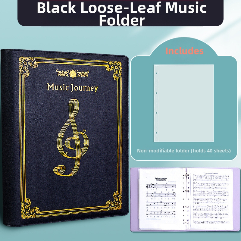 Хенгсин кожен клип за нотни листове, модел Music Score-01, еднолентов щипков механизъм, A4 съвместим