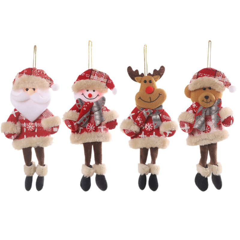 Коледна висулка за елха, от плат, марка Qihao, стил карикатура, подходяща за коледни украси