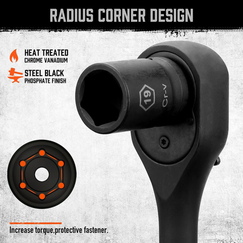 Комплект вложки за гаечни ключове, 24бр., хром-молибденова стомана, за ремонт на машини