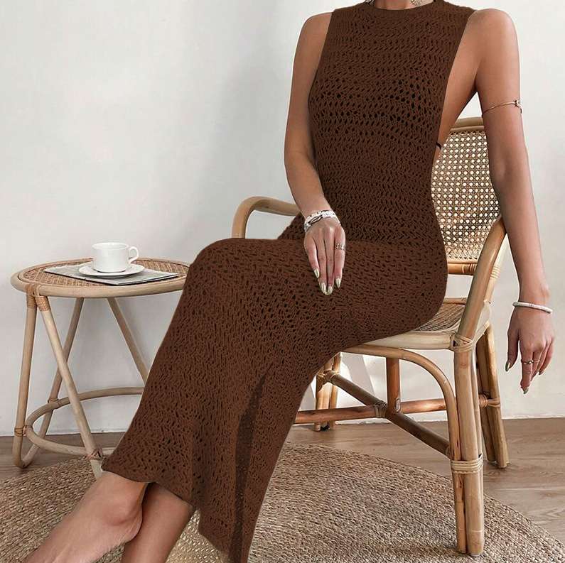 Φόρεμα: Οργανικό βαμβάκι, μακριά φούστα με ακανόνιστο σχέδιο, λαιμός U-σχήματος, χωρίς μανίκια, μέση στη μέση (Υλικά: Οργανικό βαμβάκι; Μήκος: Μακριά φούστα; Τύπος φούστας: Ακανόνιστη; Λαιμός: U-σχήματος; Μέση: Μέση)