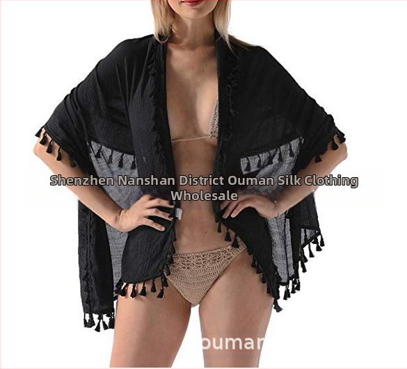 Paplūdimio rankšluostis moterims iš kanapių, crepe audinys, vienodas raštas, saulės apsauga