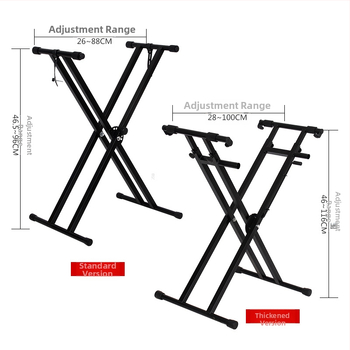 Στήριγμα ηλεκτρικού πιάνου με X-πλαίσιο, διώροφο, με διπλό σωλήνα, συμβατό με πληκτρολόγια 61 ή 88 πλήκτρων