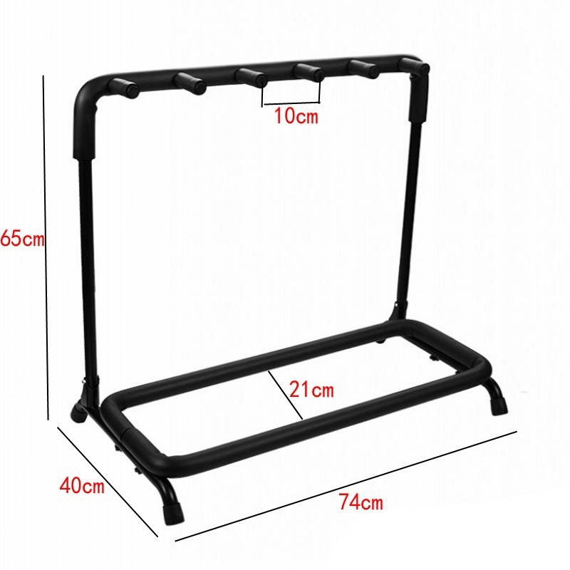 Στήριξη προβολής κιθάρων για πολλαπλά όργανα — χωρητικότητα 3/5/7/9 κιθάρες, μεταλλική κατασκευή από σωλήνες σιδήρου με επένδυση προστασίας, κατάλληλο για μουσικά όργανα, μάρκα MEXES
