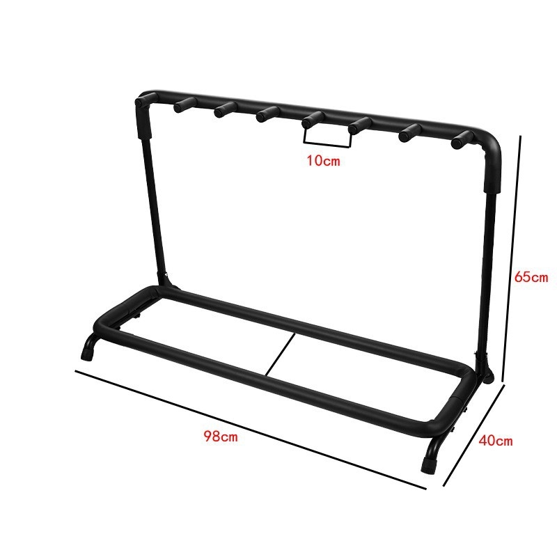Στήριξη προβολής κιθάρων για πολλαπλά όργανα — χωρητικότητα 3/5/7/9 κιθάρες, μεταλλική κατασκευή από σωλήνες σιδήρου με επένδυση προστασίας, κατάλληλο για μουσικά όργανα, μάρκα MEXES