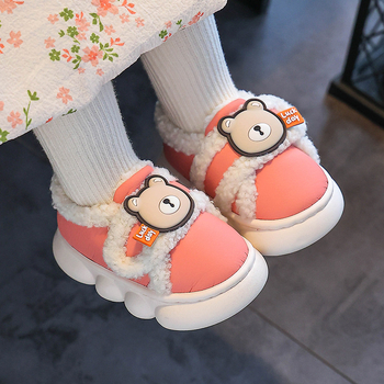 Bērnu kokvilnas čības, mākslīgās ādas augšējā daļa, karikatūru stils, vecums 1-6 gadi