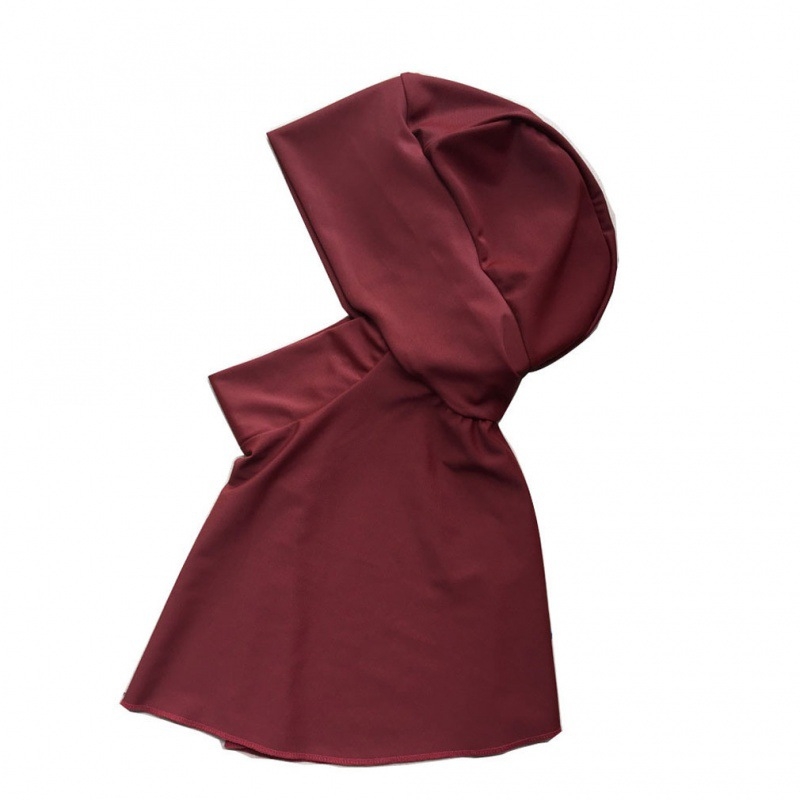 Γυναικείο μαγιό με εκτύπωση, σετ τριών τεμαχίων με καπέλο, υψηλή ελαστικότητα και συντηρητικό σχέδιο; ανάμειξη πολυεστερικού ινών 82%, βάρος υφάσματος 500 g