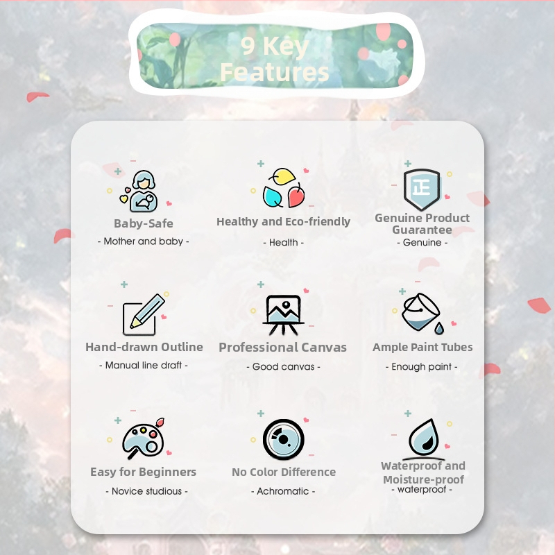 Digitálna olejomalba – DIY ručné maľovanie ružovej kvetiny, prispôsobiteľný, rám z masívneho dreva, moderný minimalistický štýl, vhodné do obývačky, reštaurácie, vstupnej haly