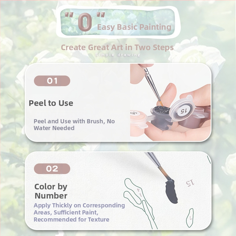 Digitálna olejomalba – DIY ručné maľovanie ružovej kvetiny, prispôsobiteľný, rám z masívneho dreva, moderný minimalistický štýl, vhodné do obývačky, reštaurácie, vstupnej haly