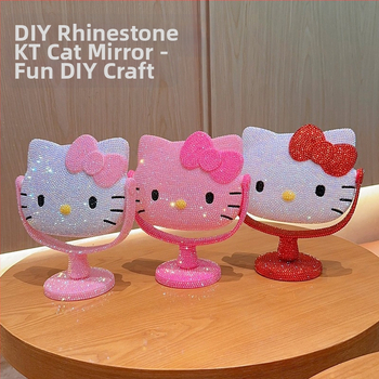 Stalo veidrodis su leopardų raštu ir katės motyvu – rankų darbo DIY diamantinio lipimo komplektas, plastikinis rėmelis, aliumininis veidrodėlis, tinkamas miegamajam ir voniai