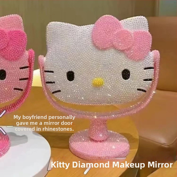 Stalo veidrodis su leopardų raštu ir katės motyvu – rankų darbo DIY diamantinio lipimo komplektas, plastikinis rėmelis, aliumininis veidrodėlis, tinkamas miegamajam ir voniai