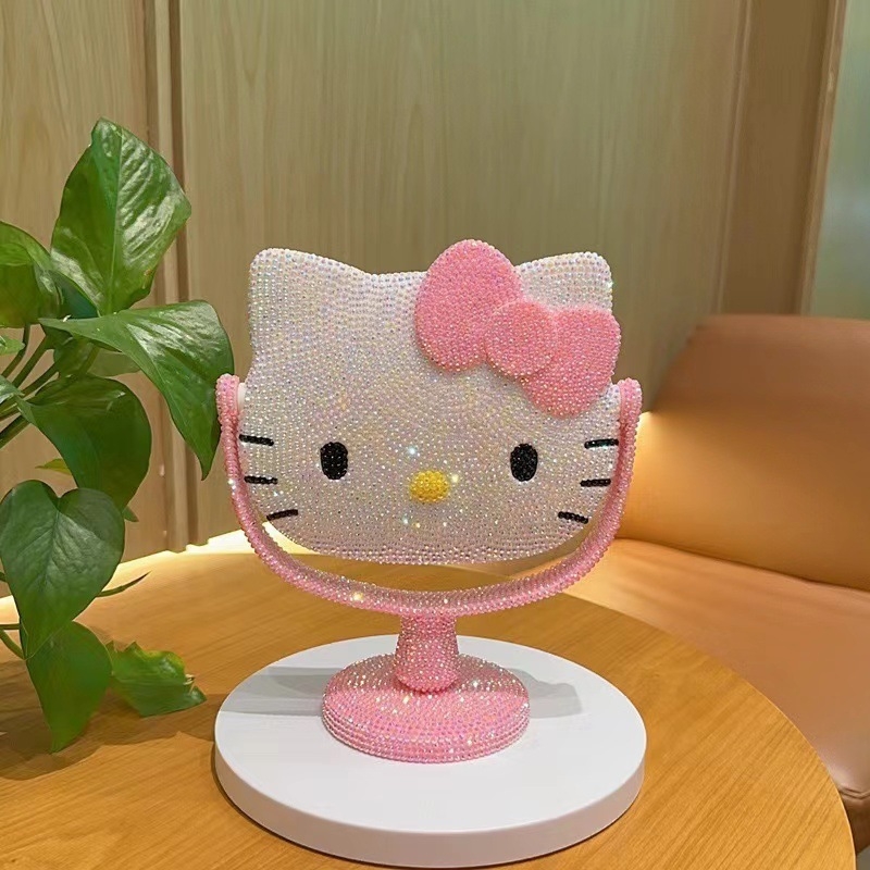 Stalo veidrodis su leopardų raštu ir katės motyvu – rankų darbo DIY diamantinio lipimo komplektas, plastikinis rėmelis, aliumininis veidrodėlis, tinkamas miegamajam ir voniai