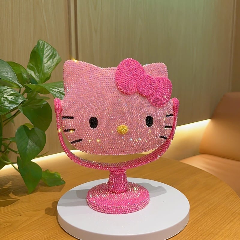 Stalo veidrodis su leopardų raštu ir katės motyvu – rankų darbo DIY diamantinio lipimo komplektas, plastikinis rėmelis, aliumininis veidrodėlis, tinkamas miegamajam ir voniai