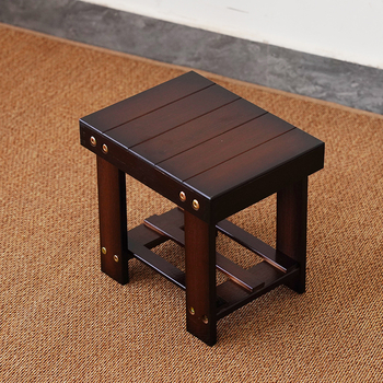 Детска бамбукова пейка – модерен минималистичен квадратен табурет, фабрично производство