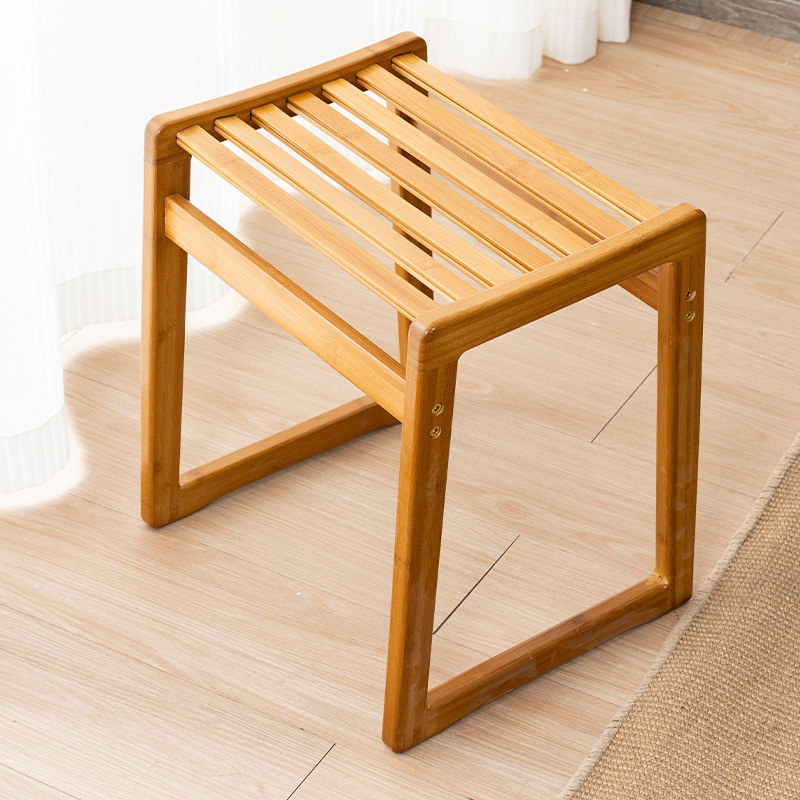Детска бамбукова пейка – модерен минималистичен квадратен табурет, фабрично производство