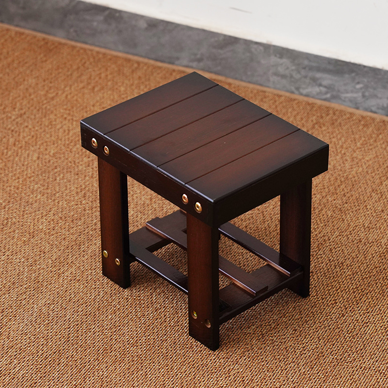 Детска бамбукова пейка – модерен минималистичен квадратен табурет, фабрично производство