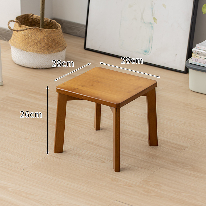 Детска бамбукова пейка – модерен минималистичен квадратен табурет, фабрично производство
