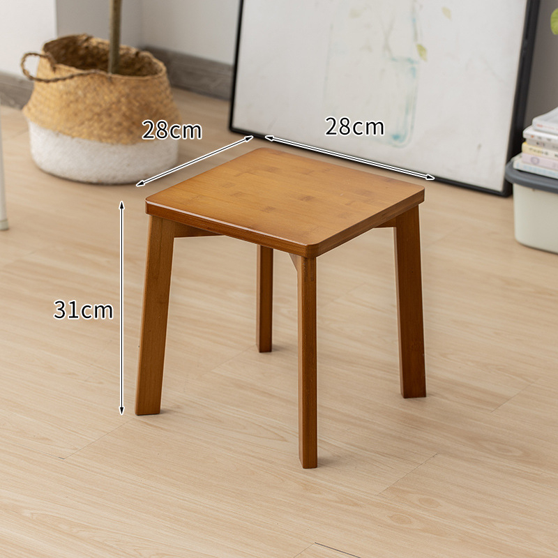 Детска бамбукова пейка – модерен минималистичен квадратен табурет, фабрично производство