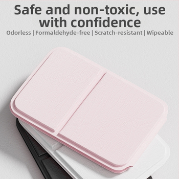 Sulankstomas veidrodėlis makiažui – stačiakampis, kompaktiškas, aliuminio lęšis, rėmas PU/PS/PVC