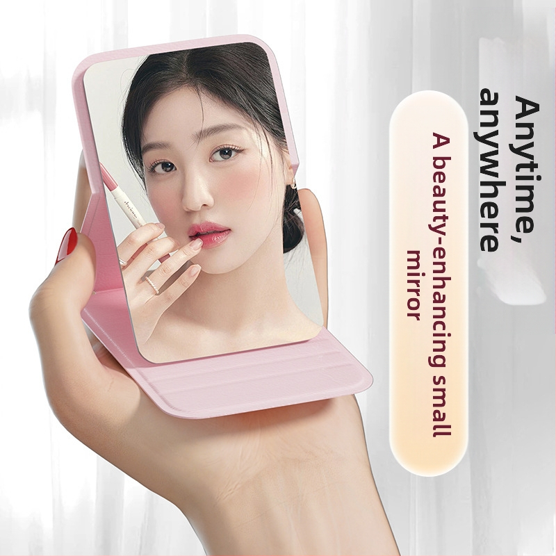 Sulankstomas veidrodėlis makiažui – stačiakampis, kompaktiškas, aliuminio lęšis, rėmas PU/PS/PVC